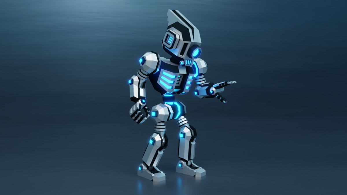 Sci‑Fi Robot X-25.2 Low‑Poly Stylized
