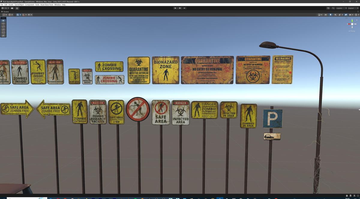 Post-Apocalyptic Survival Urban City Props and Road Signs Pack - 135 3d Models