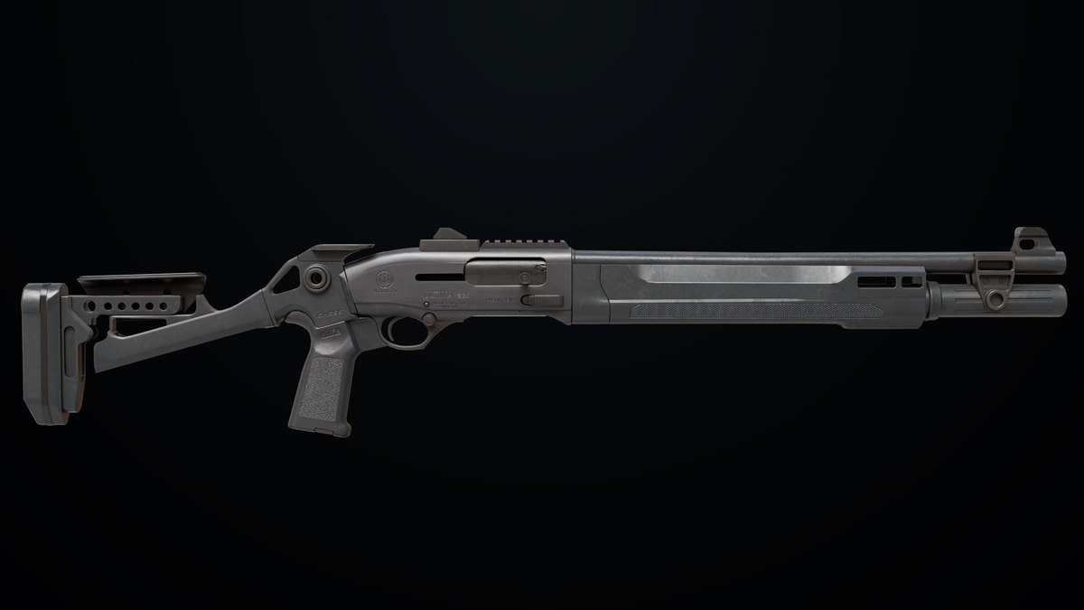 Long Shotgun 04 Black and Sandal Single Mat URP HDRP Textures
