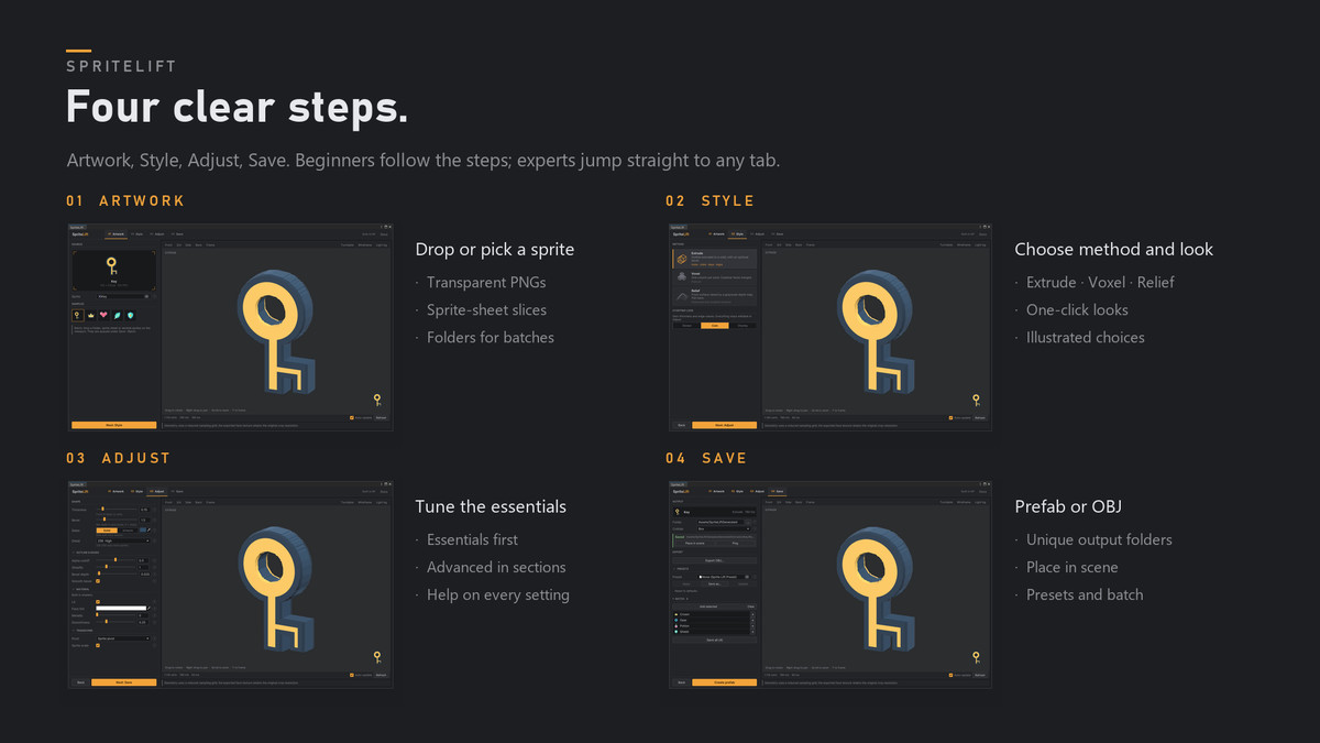SpriteLift - Sprite to 3D Mesh Builder