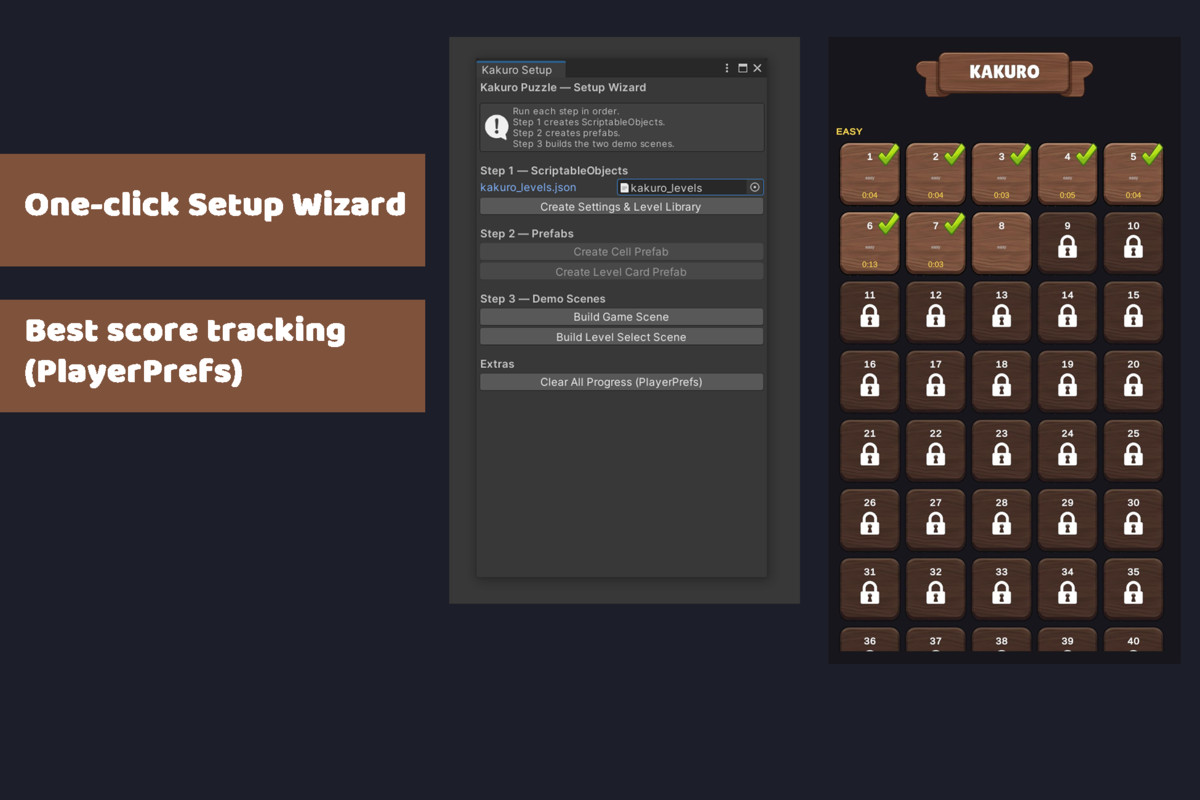 Kakuro Puzzle - Complete Game Template