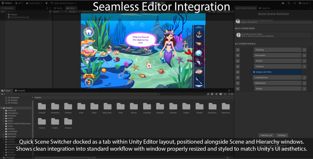 Quick PlayMode Scene Switcher