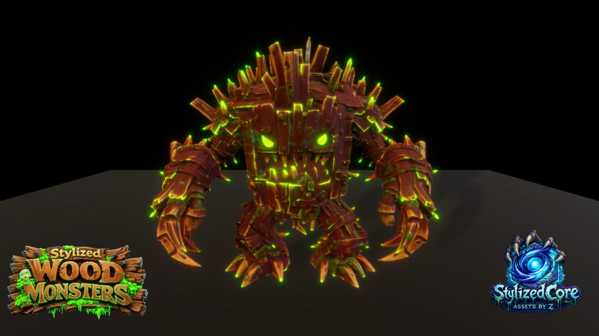 Wood Monsters Pack 1 – 4 Stylized Animated Creatures (LOD + Skins)