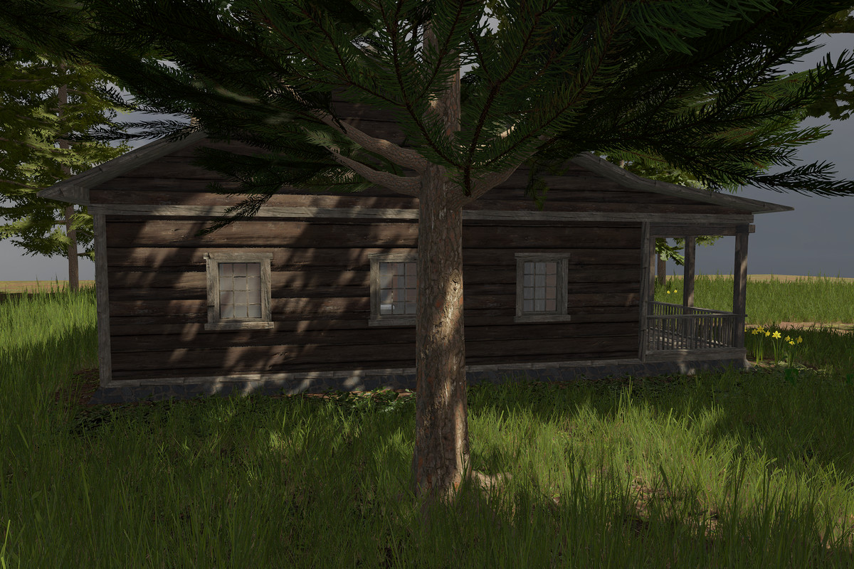 Wooden Log Hunting Cabin