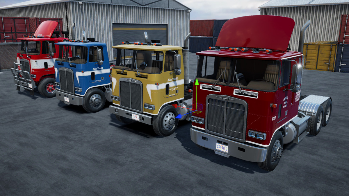 80s cabover with refrigerated trailer