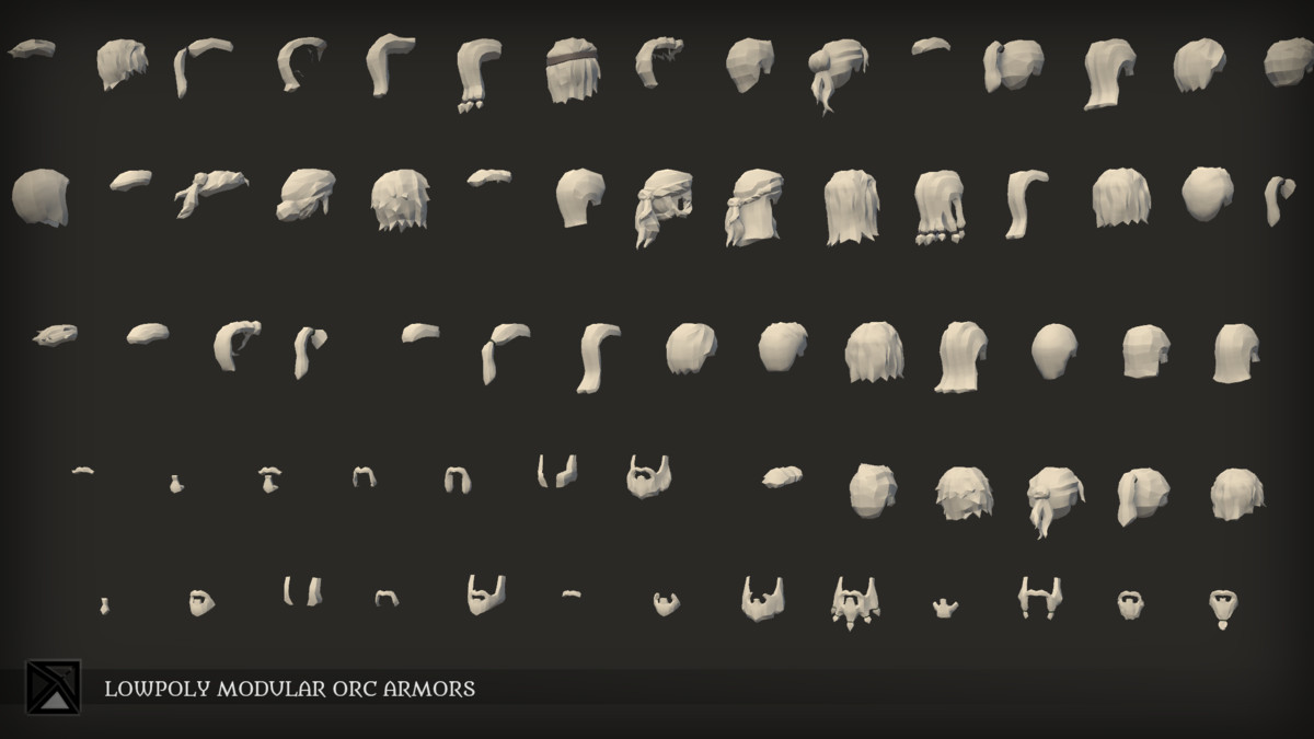 Low Poly Orc Modular Armors - LOWPOLY MEDIEVAL FANTASY SERIES