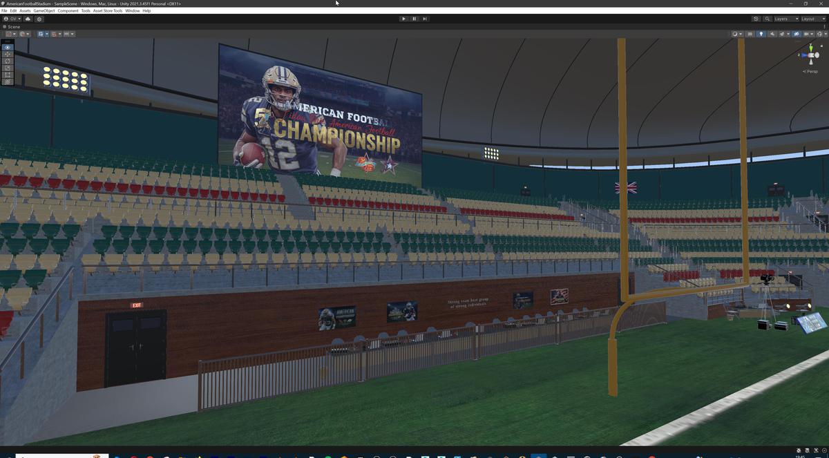 Modular American Football Stadium 3d Environment - Exterior, Interior, Props