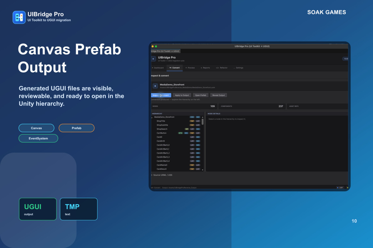 UIBridge Pro — UI Toolkit to UGUI Migrator