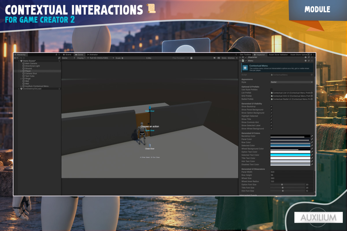 Contextual Interactions for Game Creator 2