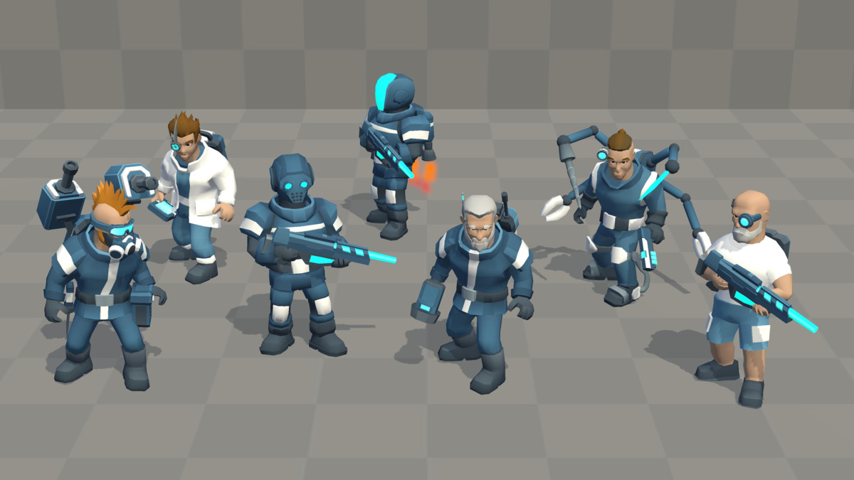 Low Poly Sci-Fi Soldiers M