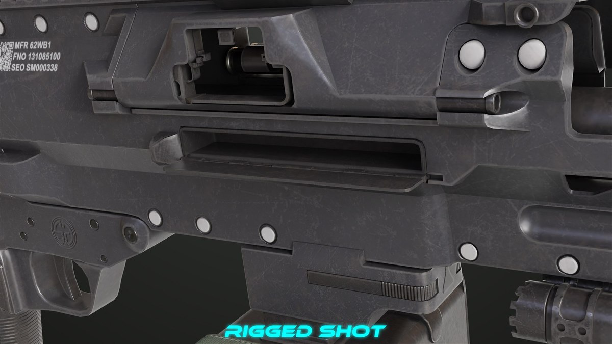 Machine Gun 14 Black URP HDRP Textures