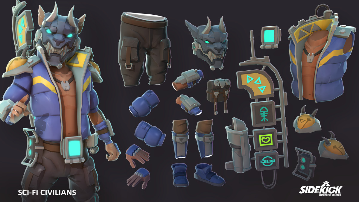 Sci-Fi Civilians – Sidekick Modular Characters by Synty