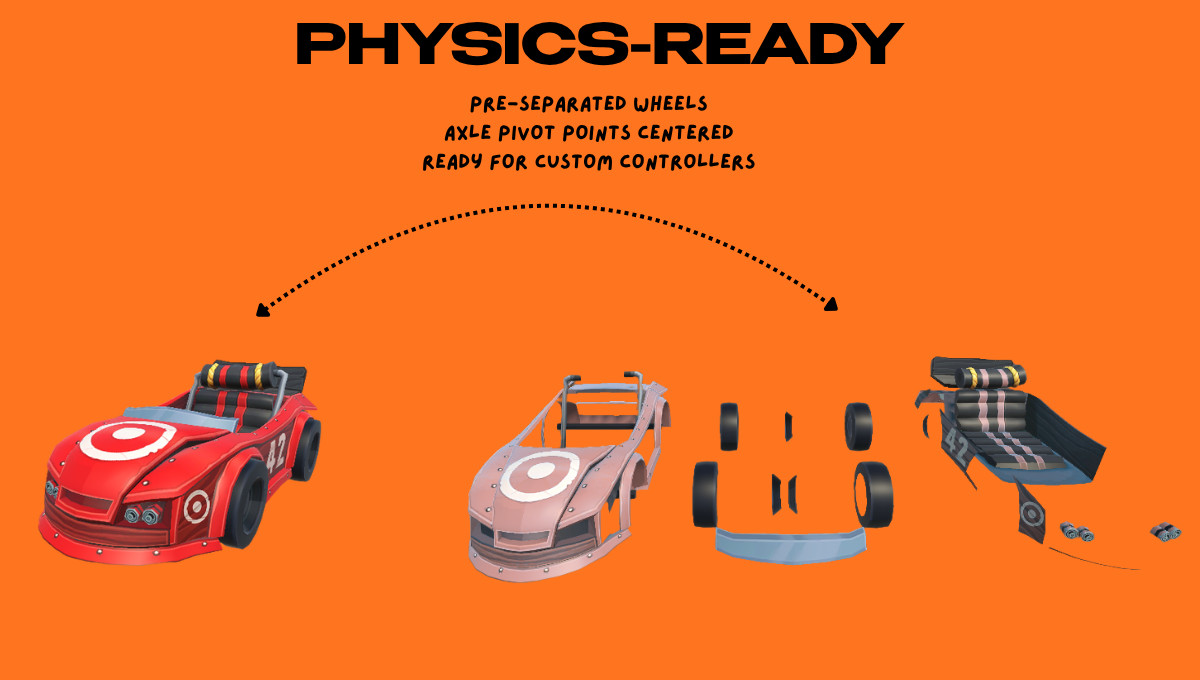 Stylized Low-Poly Go-Kart Mega Pack: 85+ 3D Vehicle Prefabs