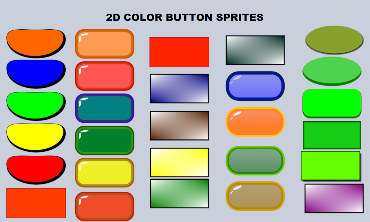 2D COLOR BUTTON SPRITES