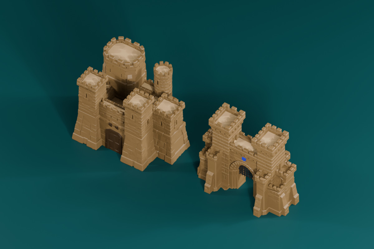 Low Poly Modular Medieval Castle Kit