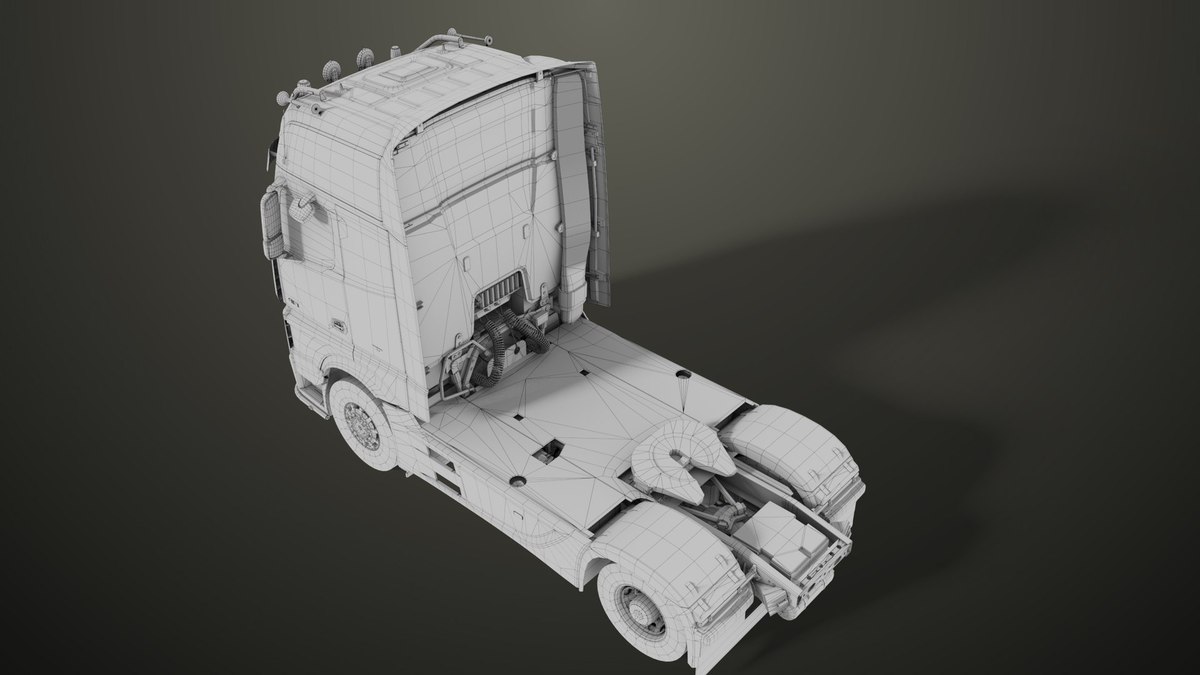 Heavy Truck Chassis 03 With Interior URP HDRP Textures