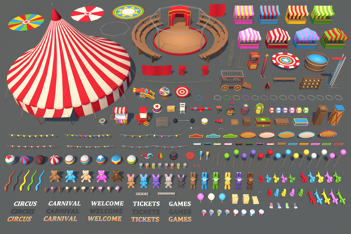Low Poly Circus & Carnival Pack