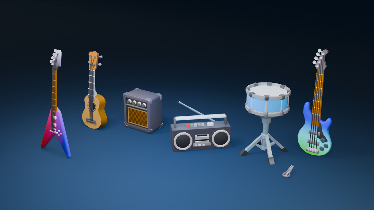 Musical Instruments Pack – Low-Poly 3D Models