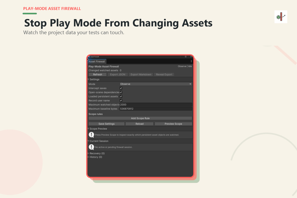 Play-Mode Asset Firewall