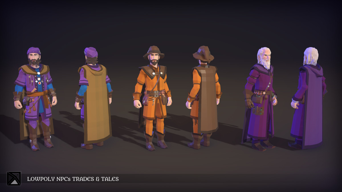 Lowpoly NPCs Bundle MEDIEVAL FANTASY SERIES