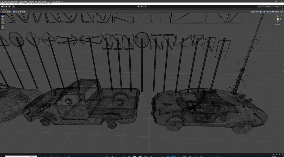 Post-Apocalyptic Survival Urban City Props and Road Signs Pack - 135 3d Models