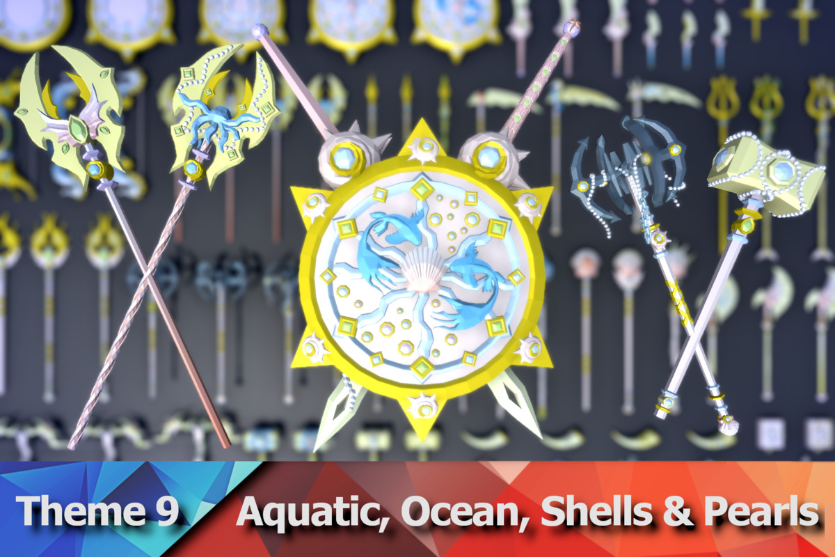 900 Low Poly Fantasy RPG Weapons - Ultimate 3D Pack