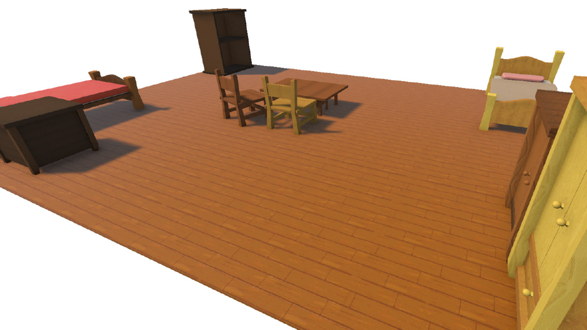 Low-Poly Furniture Kit – Stylized Wooden Set