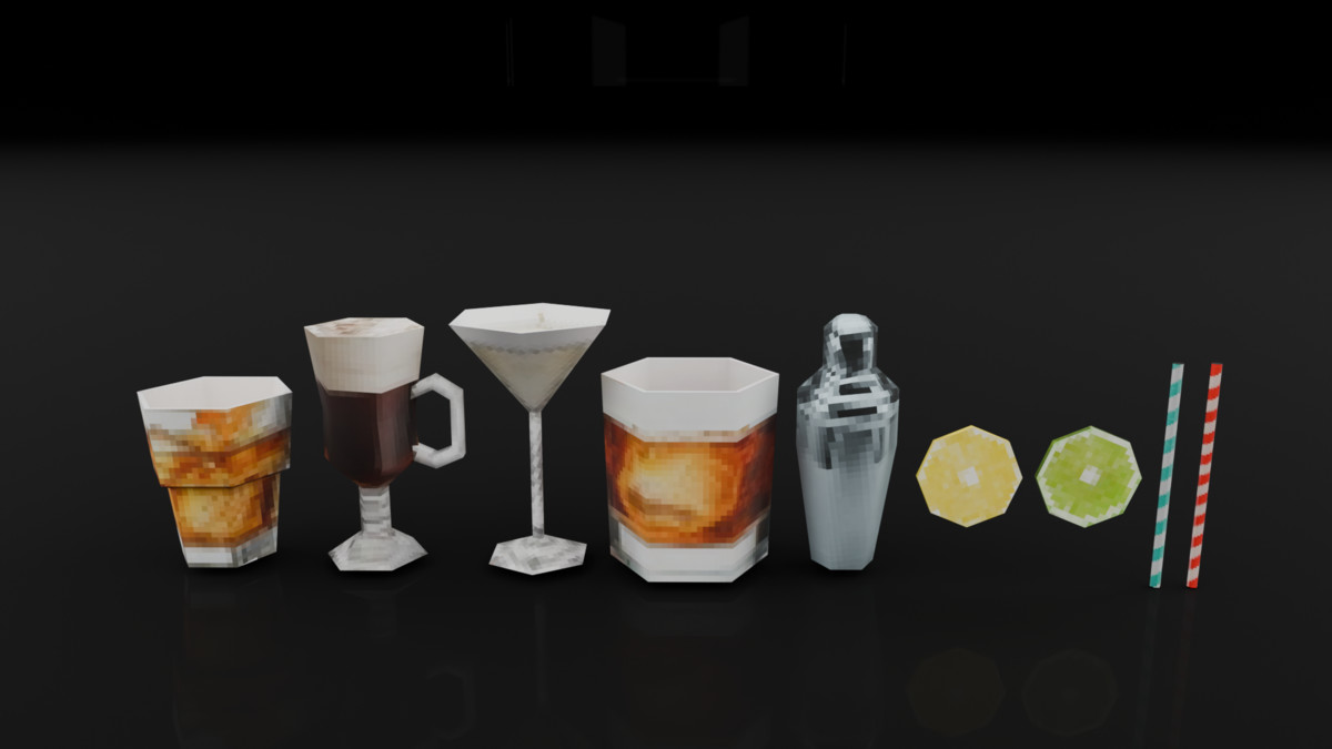 PSX Bar Drinks & Cocktails Pack – 64 Props