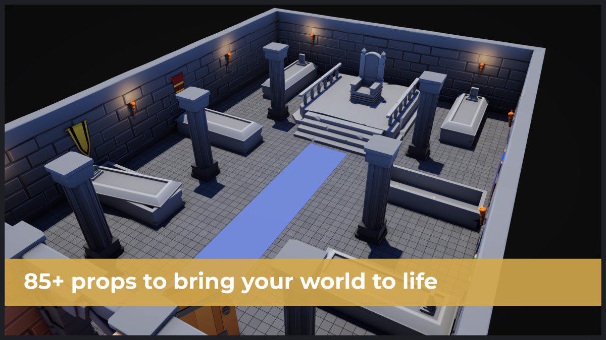 Modular Dungeon & Castle Pack – Stylized Low Poly