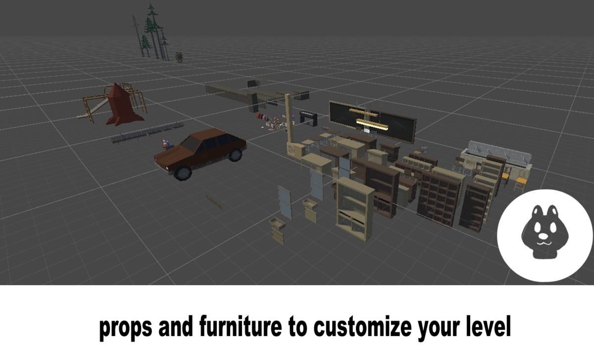 pixel horror abandoned rural school(Modular)