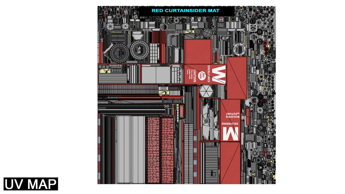 Curtainsider Trailer 4 Variant Collection URP HDRP Textures