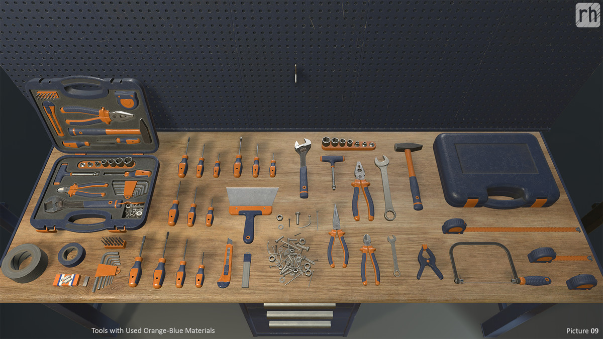 Workbench Hand Tools PBR Game-Ready Vol. 1