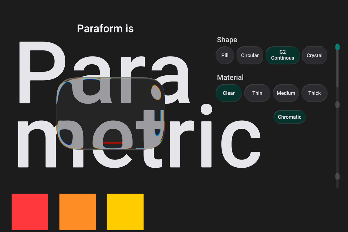 Paraform - Procedural Liquid Glass UI for Translucent Image