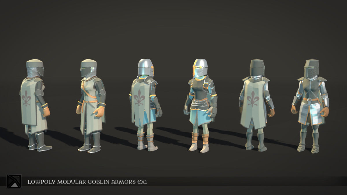 Low Poly Goblins Modular Armors Bundle - LOWPOLY MEDIEVAL FANTASY SERIES