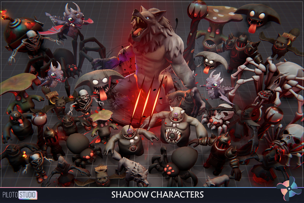 Shadow Ultimate MegaPack- 12 Families + Boss - 39 Characters + Animations