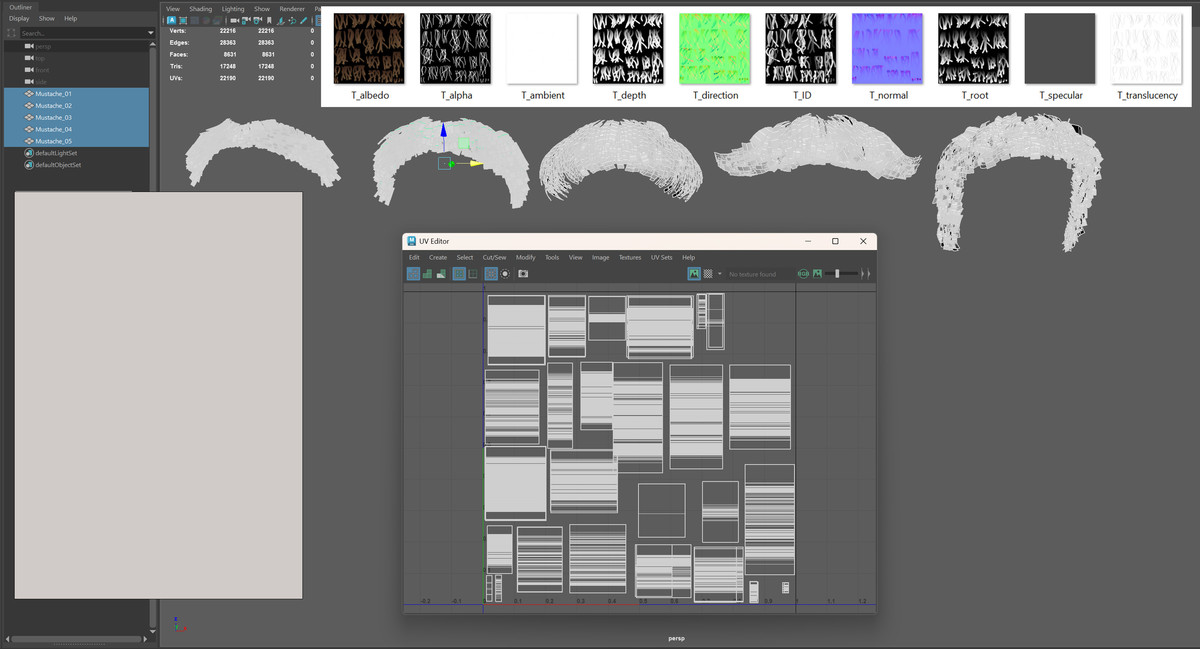 Moustache Pack Vol. 1 Real-Time Facial Hair Styles