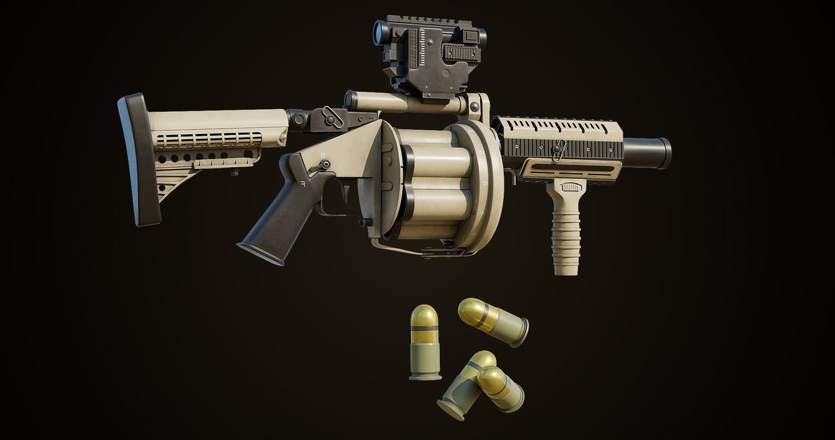 Grenade Launcher 01 Sandal URP HDRP Textures