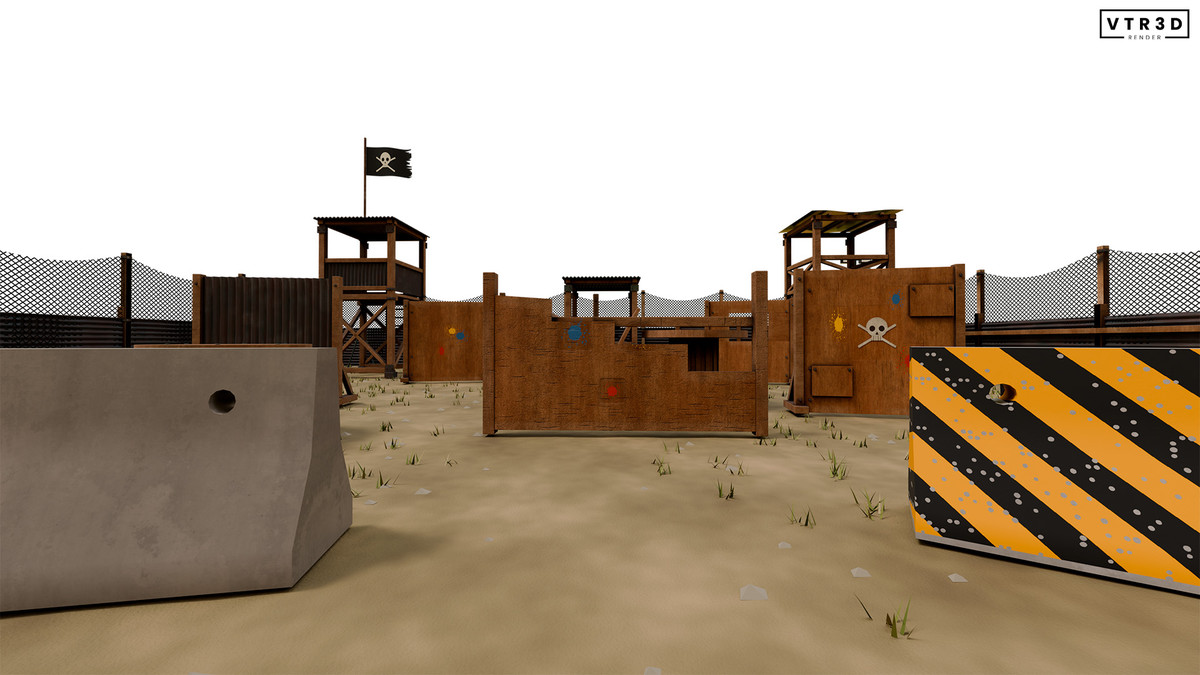 Paintball Field Modular Pack - 74 Textured Environment Assets