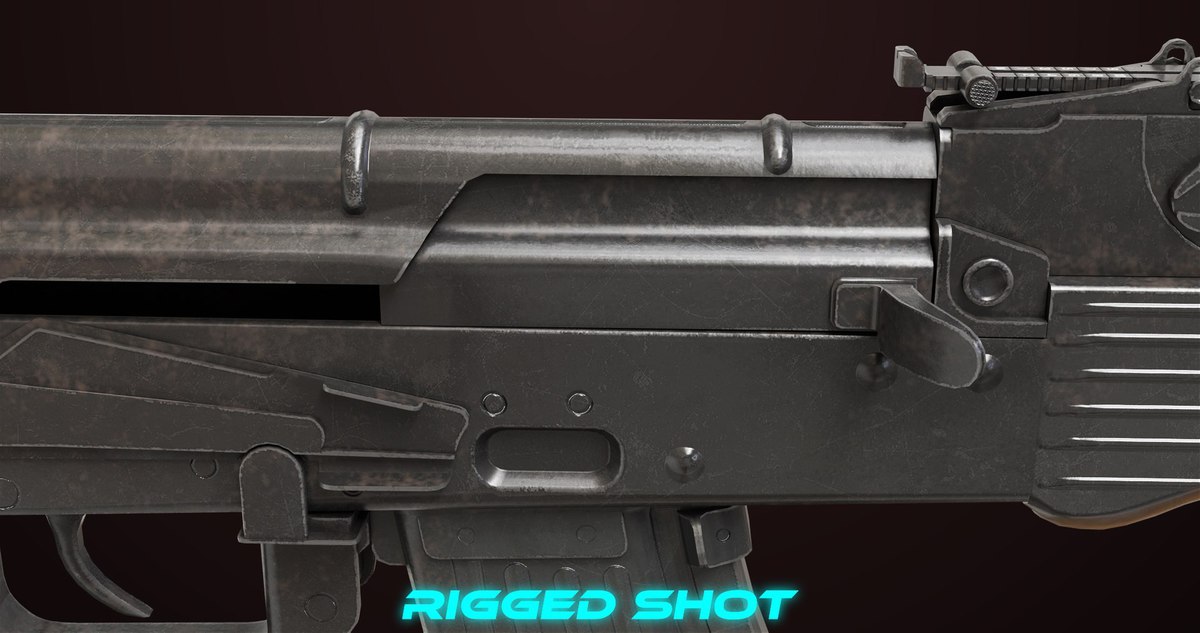 AKMS Light Machine Gun 10 Metal URP HDRP Textures