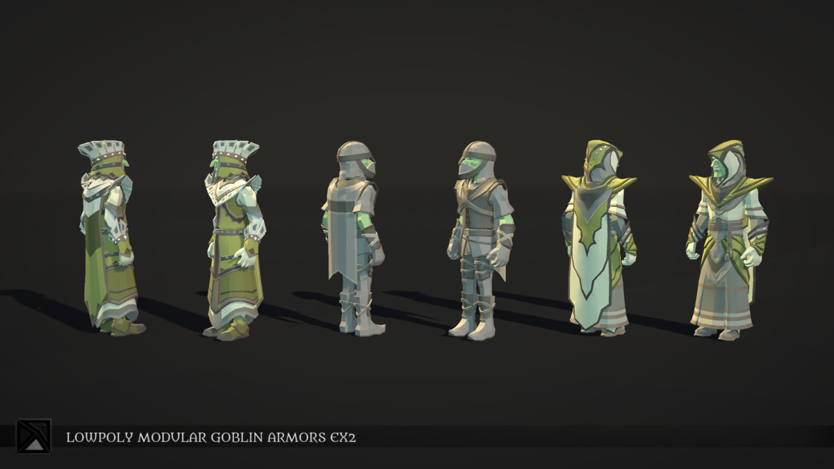 Low Poly Goblins Modular Armors Bundle - LOWPOLY MEDIEVAL FANTASY SERIES