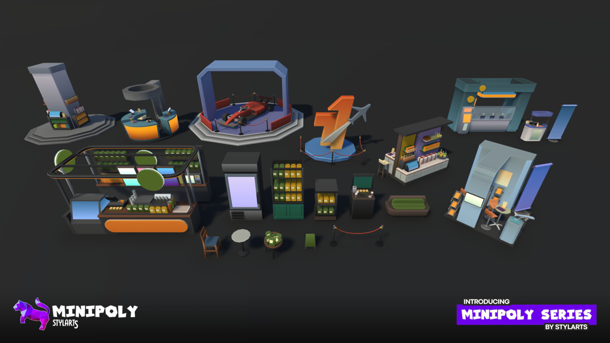 Modular Airport Fatpack - Minipoly Series ( Stylized Lowpoly Environment )