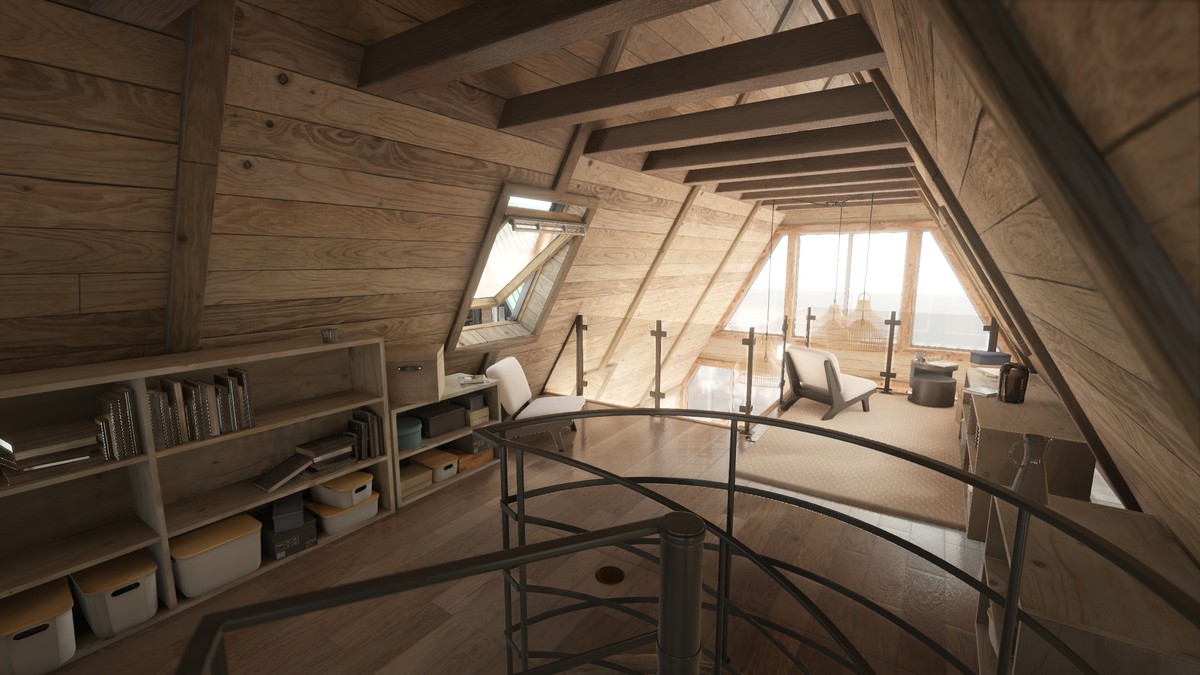 Modular A-frame House (Interior and exterior) A-frame Cabin Wooden