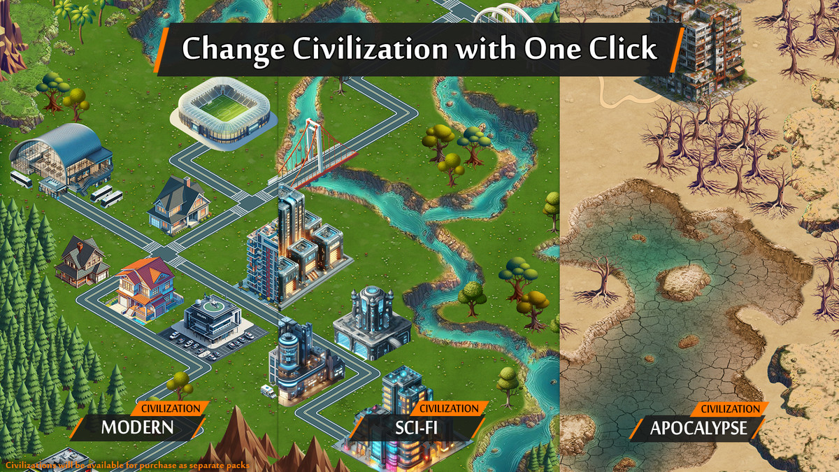 P3D: Stylized Map Creator (Modern Civilization) by Phoenix3D Studio