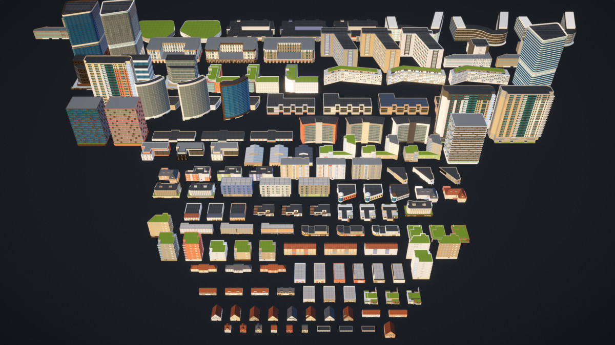 Mobile City - 50 Unique Buildings - 150 variants