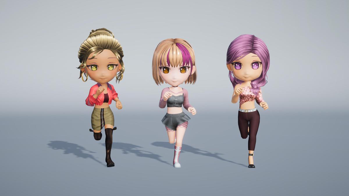 Modular Anime Female Character - Combo 4 (3 outfit)