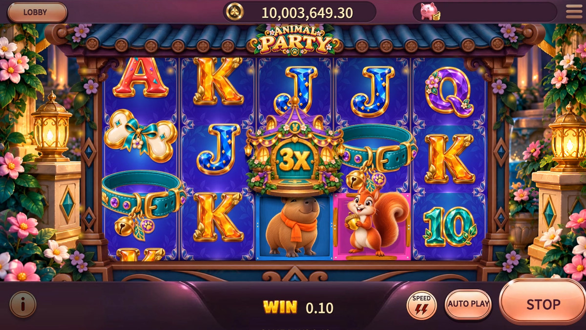 Animal Party – Slot Game Template with Server & Admin