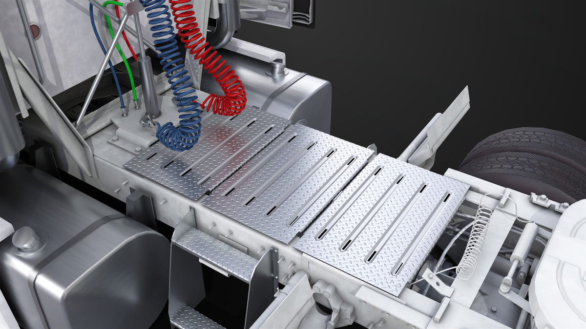 Heavy Truck Chassis 05 White Interior URP HDRP Textures
