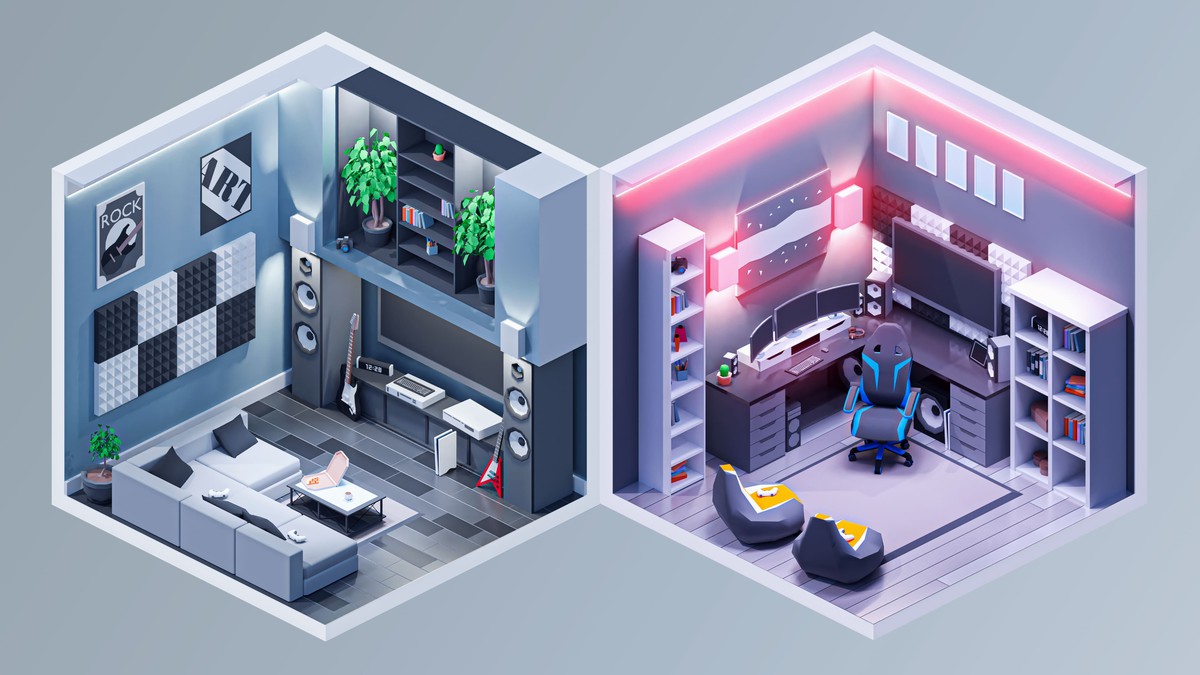 Interior 3 - Low Poly 3D Models Pack