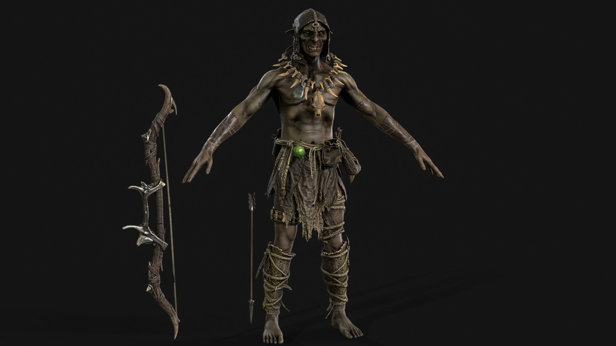 Orc Archer Game Ready