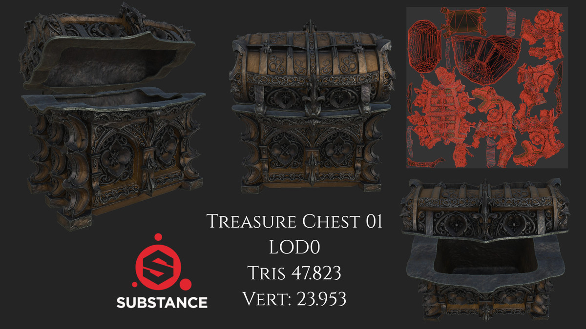 4 Dark Fantasy Treasure Chests